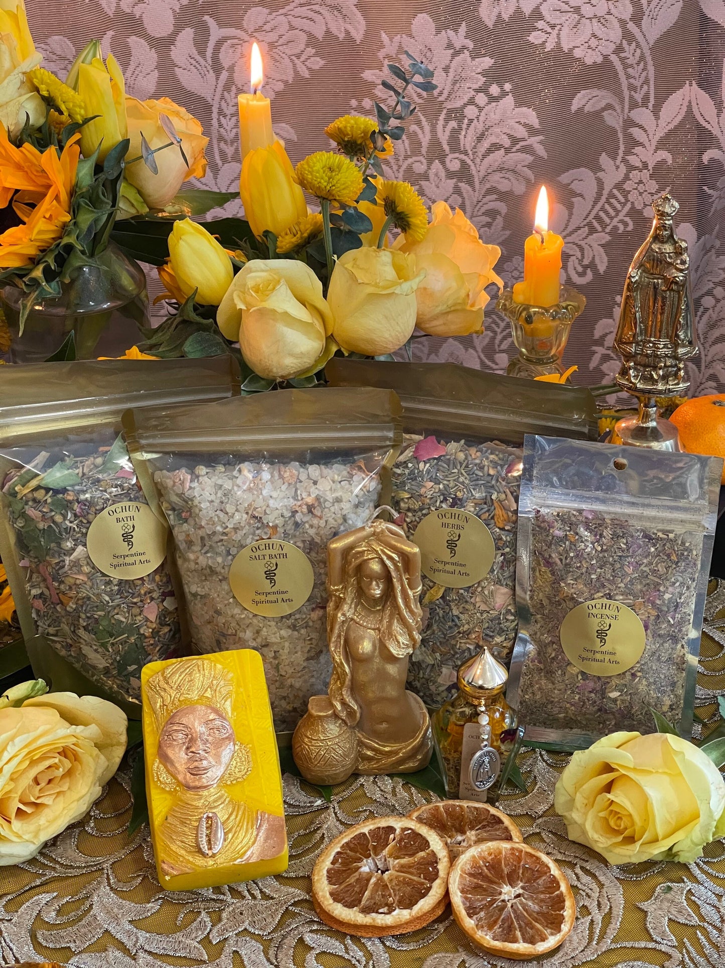 Oshun Ritual Set (Large) + African Spirit of Love & Prosperity + Ochun + Orisha + Santeria + Ifa