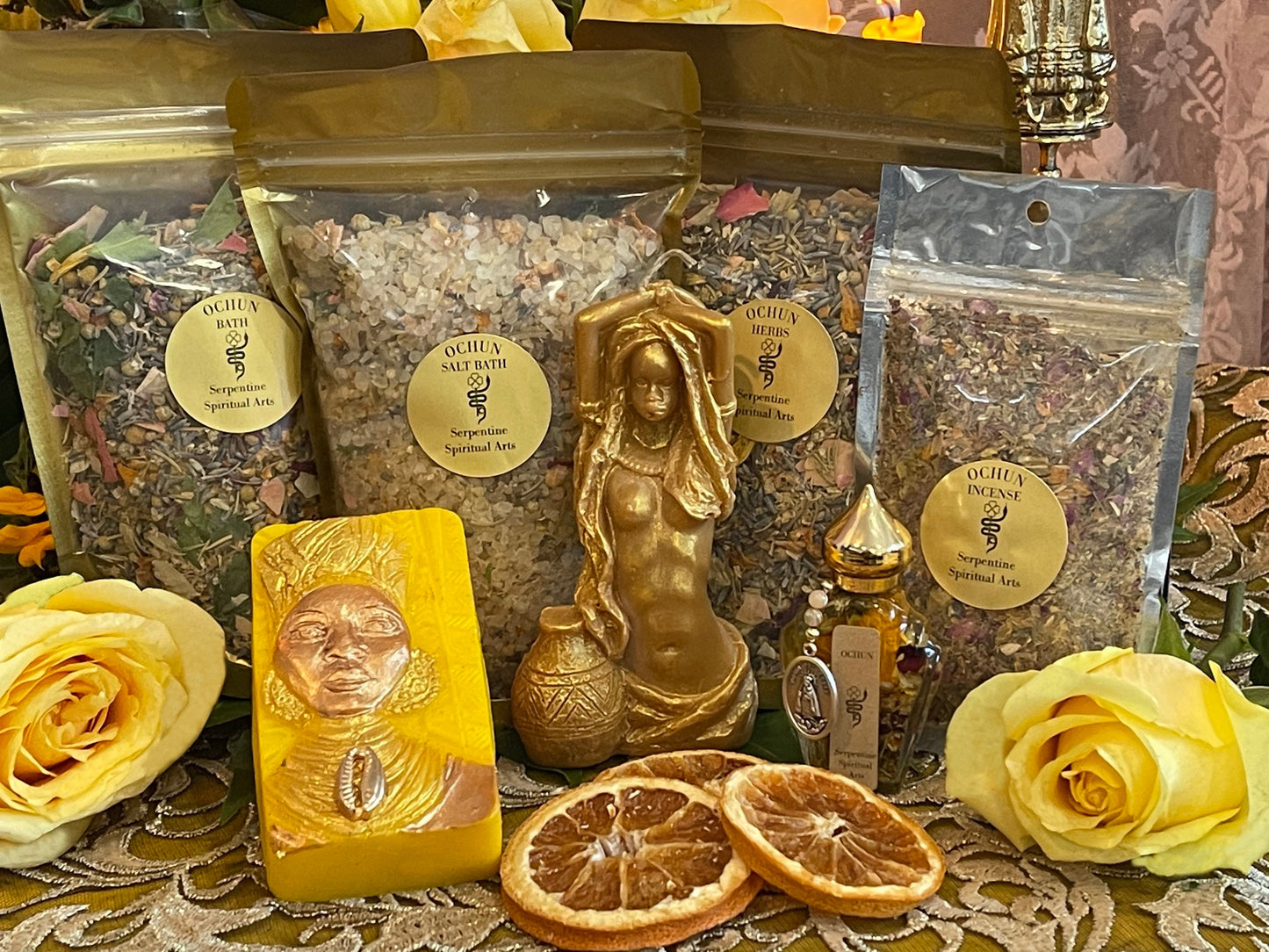 Oshun Ritual Set (Large) + African Spirit of Love & Prosperity + Ochun + Orisha + Santeria + Ifa