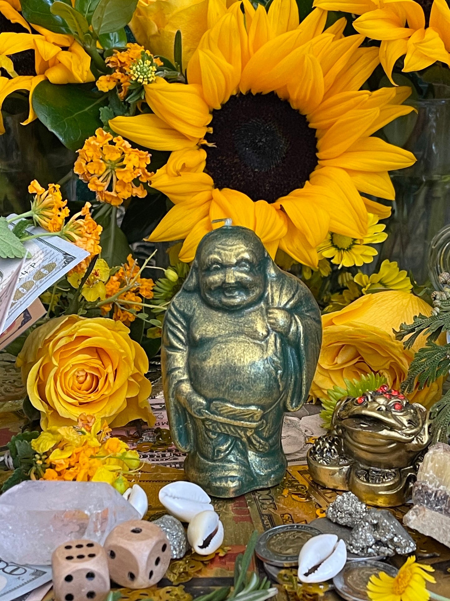 Lucky Buddha Candle + Prosperity + Spirituality + Money