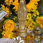 Santa Muerte Dorada Figure Candle + Money + Prosperity + Gold + Oro + 24K Gold