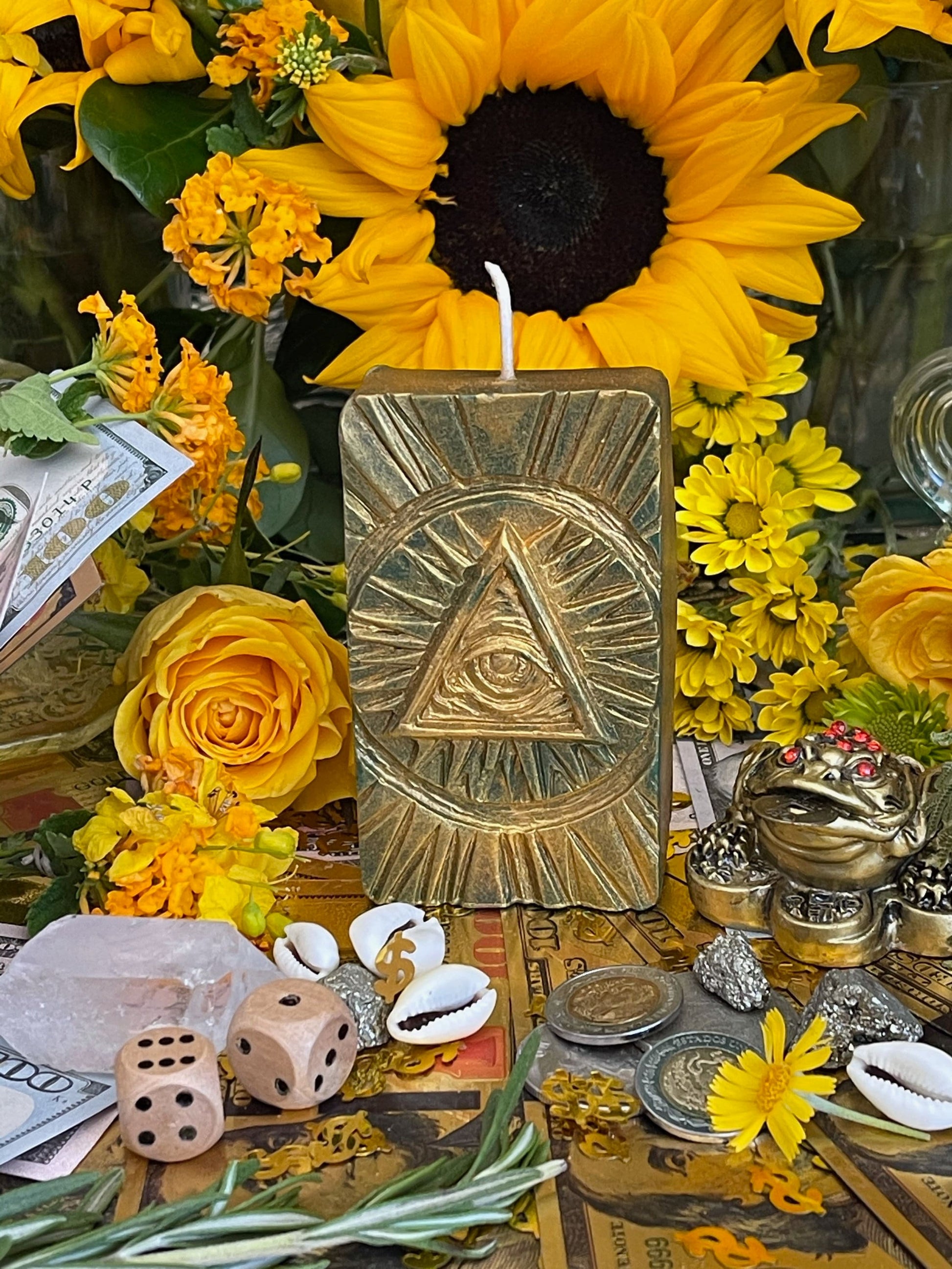 Eye of Providence Candle + All-Seeing Eye + Freemasonry + Spiritual Wisdom