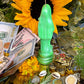 Neon Santa Muerte Figure Candle + Glows under Blacklight