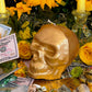 Large Metallic Skull Candle