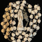 Santa Muerte Hueso (Bone) Rosary + Sterling Silver Plated Chain + Handcrafted + Blessed + Rosario