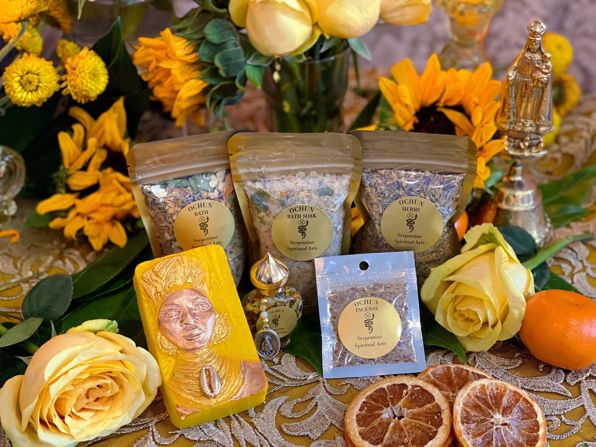 Oshun Ritual Set (Small) + African Spirit of Love & Prosperity + Ochun + Orisha + Santeria + Ifa
