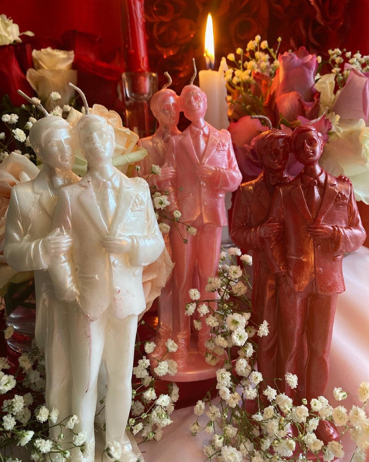 Gay Love Candle + Grooms + Marriage + Husbands + Friendship