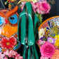 12” Santa Muerte Verde Statue with Dress + Green + Money + Legal Issues + Justice + Baptized + Fixed + Made in Mexico + 24K Gold Leaf
