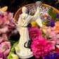 Santa Muerte Blanca Chalice & Black Cat Statue + Sterling Silver + Baptized + Fixed + Made in Mexico + Gato Negro
