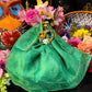 Santa Muerte Verde Statue with Dress + Green + Money + Legal Issues + Justice + Baptized + Fixed + Made in Mexico + 24K Gold Leaf on Scythe