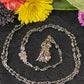 Santa Muerte Negra Hematite Rosary + Sterling Silver Plated Chain + Blessed + Handcrafted + Gemstone + Rosario