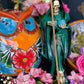 12” Santa Muerte Verde Statue with Dress + Green + Money + Legal Issues + Justice + Baptized + Fixed + Made in Mexico + 24K Gold Leaf