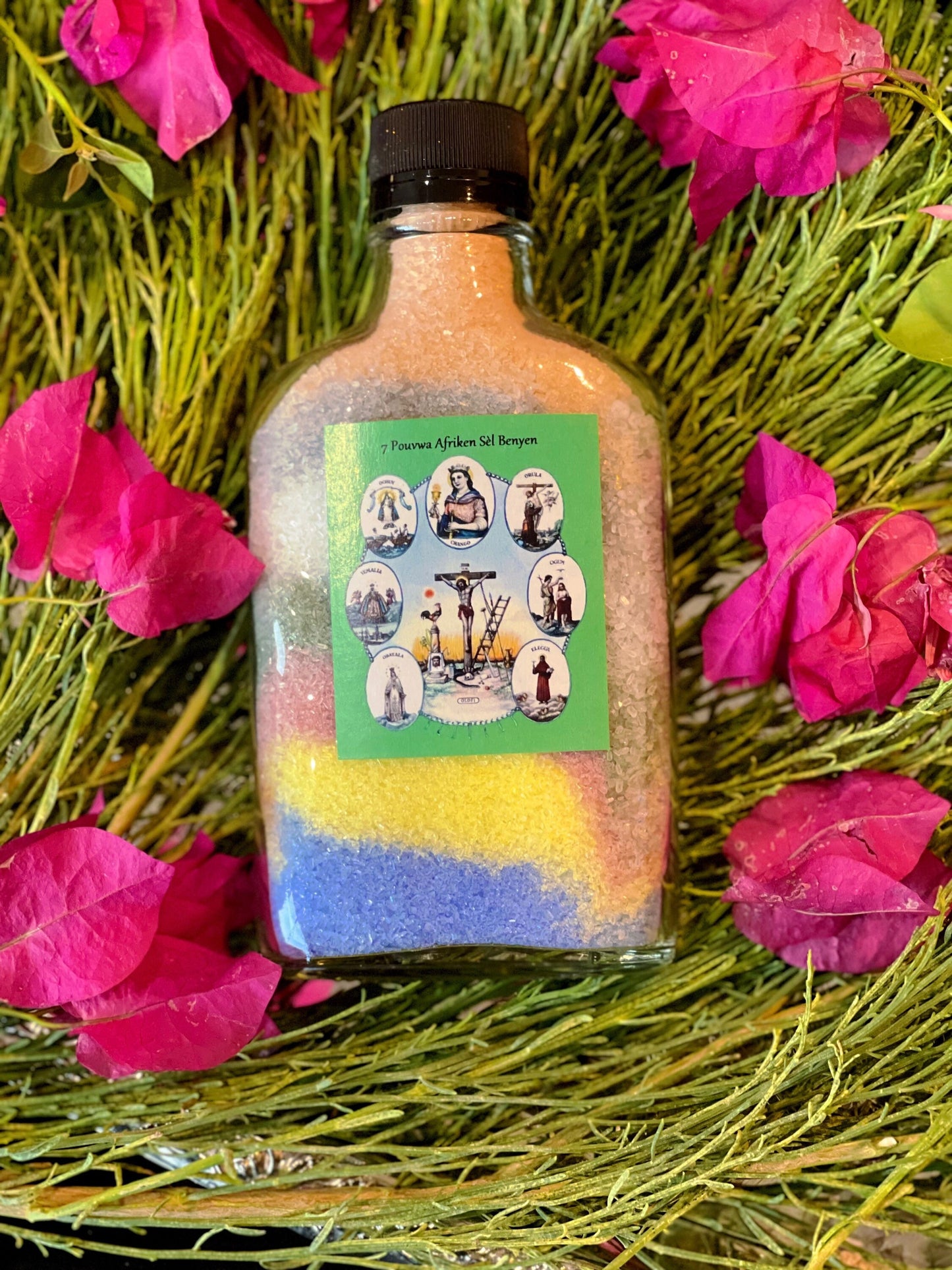 7 African Powers Bath Salts + Handcrafted in Haiti by Mambo + Traditional Ritual Bath (Spiritual Cleansing Bath) + Siete Potencias Africanas