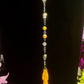 Santa Muerte Amarilla Rosary + Success + Money + Yellow Agate + Blessed + Handcrafted + Gemstone + Sterling Silver Plated Chain + Rosario