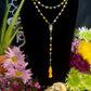 Santa Muerte Amarilla Rosary + Success + Money + Yellow Agate + Blessed + Handcrafted + Gemstone + Sterling Silver Plated Chain + Rosario