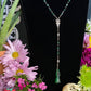 Santa Muerte Verde Rosary + Moss Agate + Green + Money + Legal Issues + Justice + Blessed + Sterling Silver Plated Chain + Handcrafted