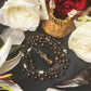 Santa Muerte Marron Rosary with Bone Beads + Brown + Necromancy + Blessed + Sterling Silver Plated Chain + Handcrafted + Rosario