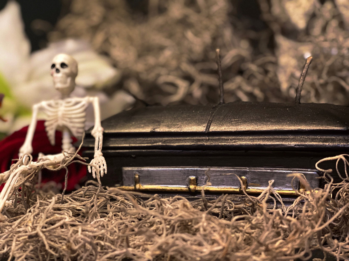 Large Coffin Candle with Three Wicks + Death to Negative Habits + Overcome Enemies + Shadow Work + Bury Sorrow + Destroy Evil + Hex Breaker
