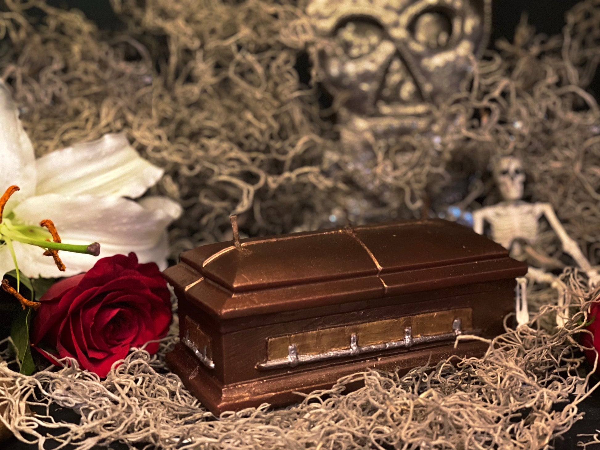 Large Coffin Candle with Three Wicks + Death to Negative Habits + Overcome Enemies + Shadow Work + Bury Sorrow + Destroy Evil + Hex Breaker