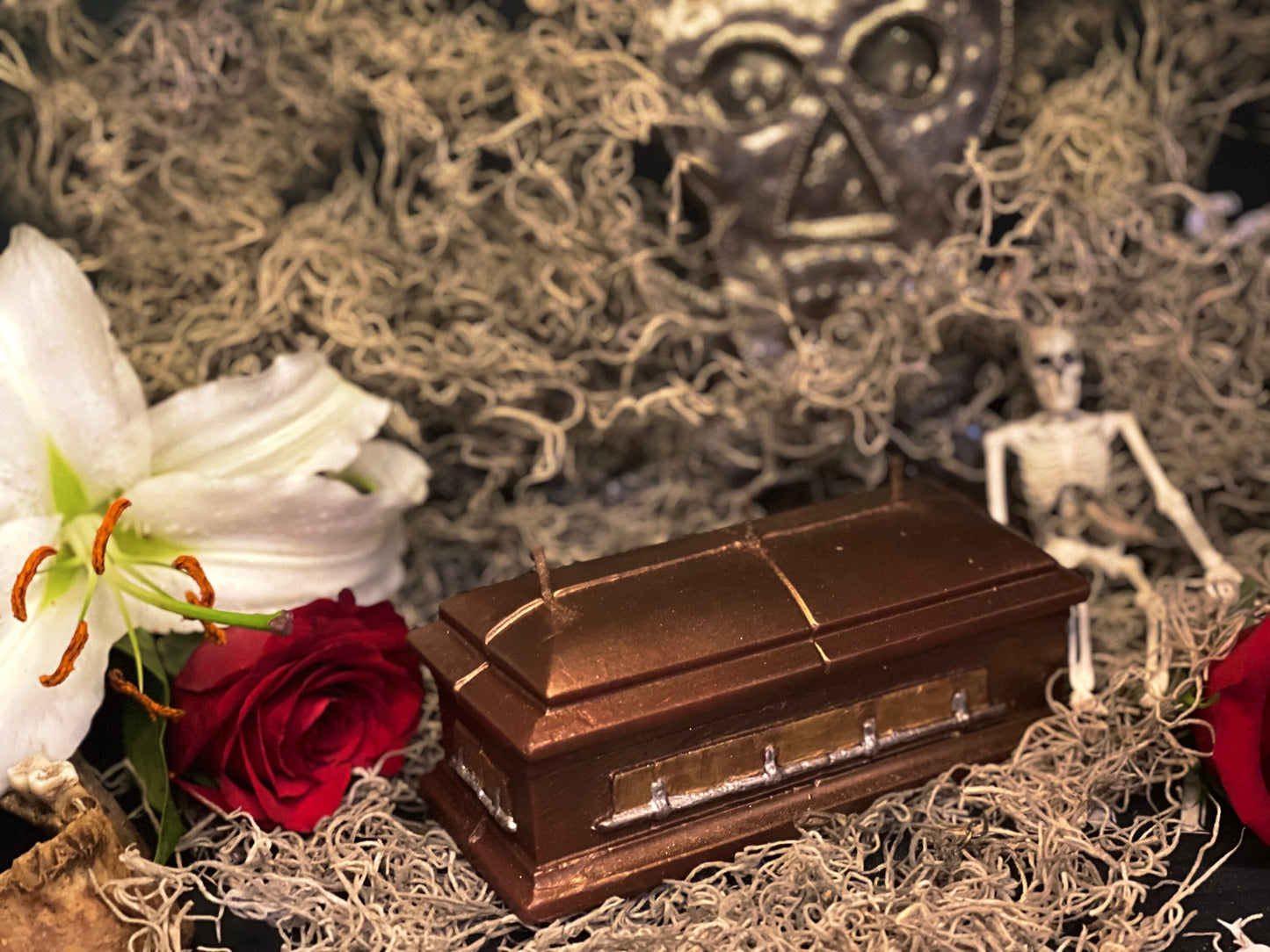 Large Coffin Candle with Three Wicks + Death to Negative Habits + Overcome Enemies + Shadow Work + Bury Sorrow + Destroy Evil + Hex Breaker