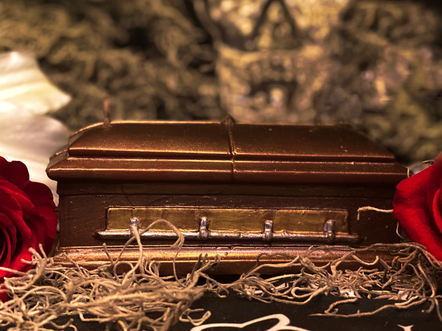 Large Coffin Candle with Three Wicks + Death to Negative Habits + Overcome Enemies + Shadow Work + Bury Sorrow + Destroy Evil + Hex Breaker