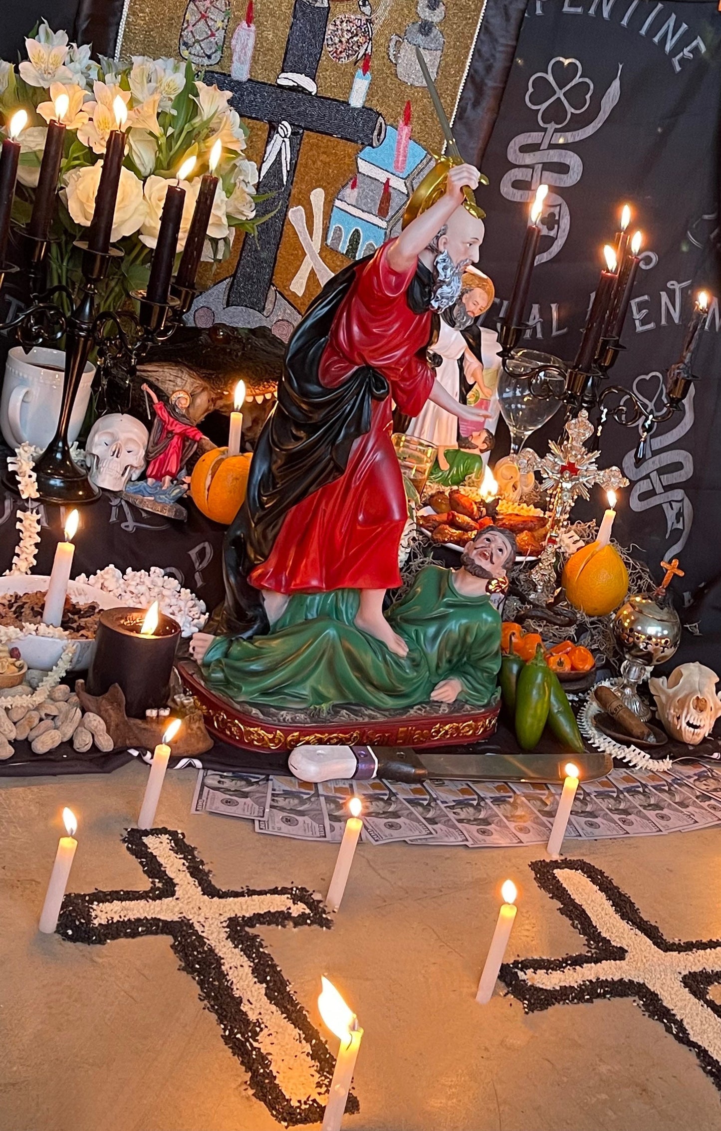 Baron del Cementerio Revocation Candle + Reversing + Baron of the Cemetery + San Elias + Saint Elijah + Revocacion