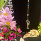 Santa Muerte Siete Colores Rosary + Blessed + Gemstone + Siete Potencias + All-Purpose + Love + Money + Luck + Sterling Silver Plated Chain