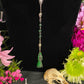 Santa Muerte Verde Rosary + Moss Agate + Green + Money + Legal Issues + Justice + Blessed + Sterling Silver Plated Chain + Handcrafted