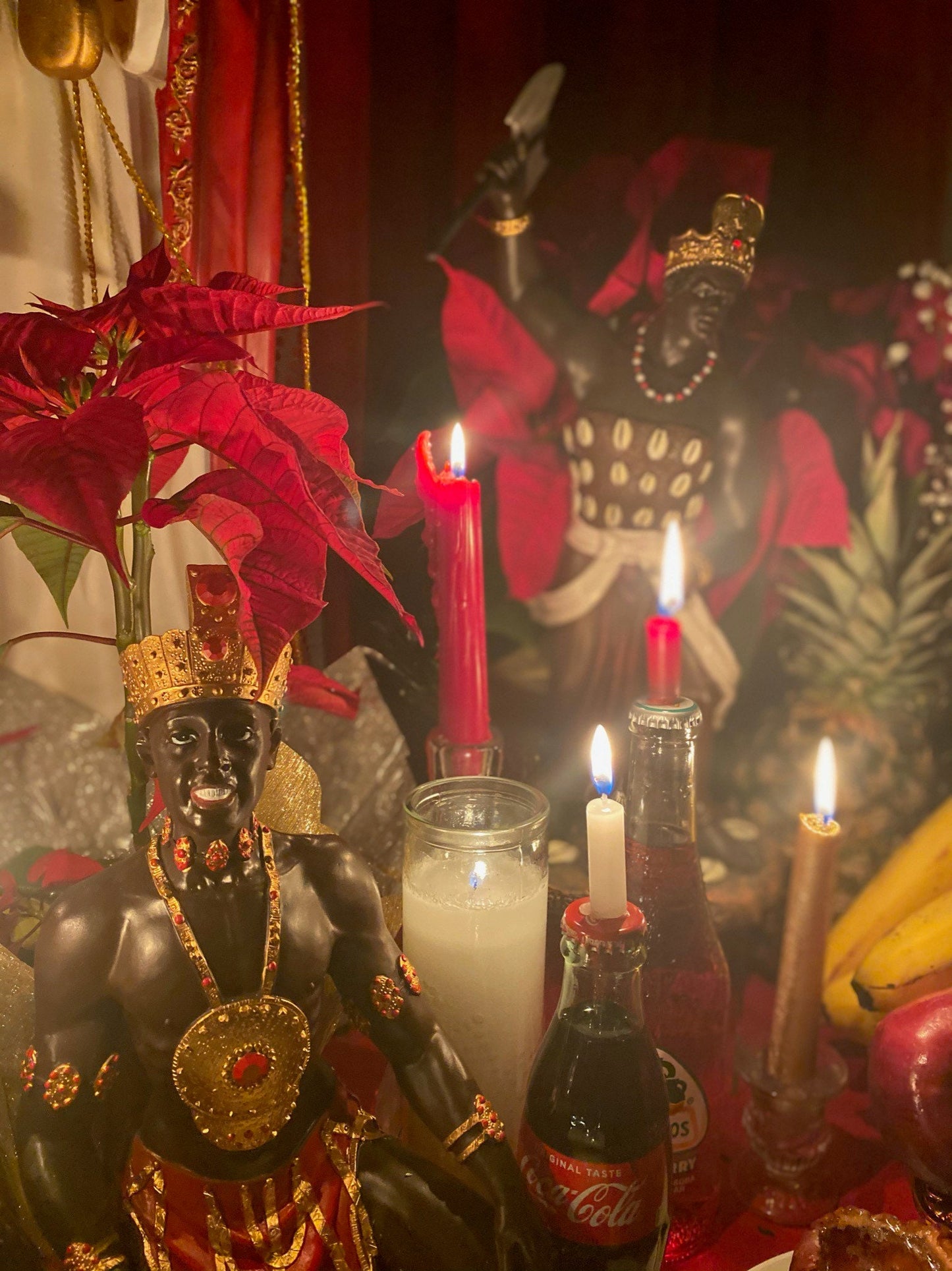 Chango Macho Protection & Abundance Hand-Carved Candle + Shango + Saint Barbara + 24K Gold + Sango + Xango
