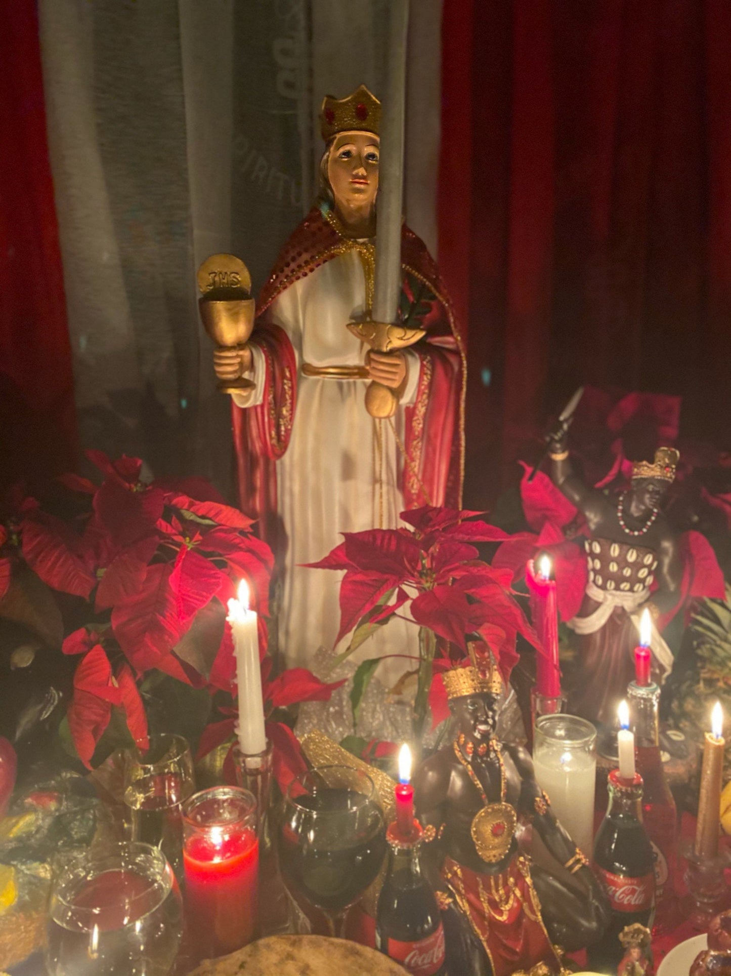 Chango Macho Protection & Abundance Hand-Carved Candle + Shango + Saint Barbara + 24K Gold + Sango + Xango