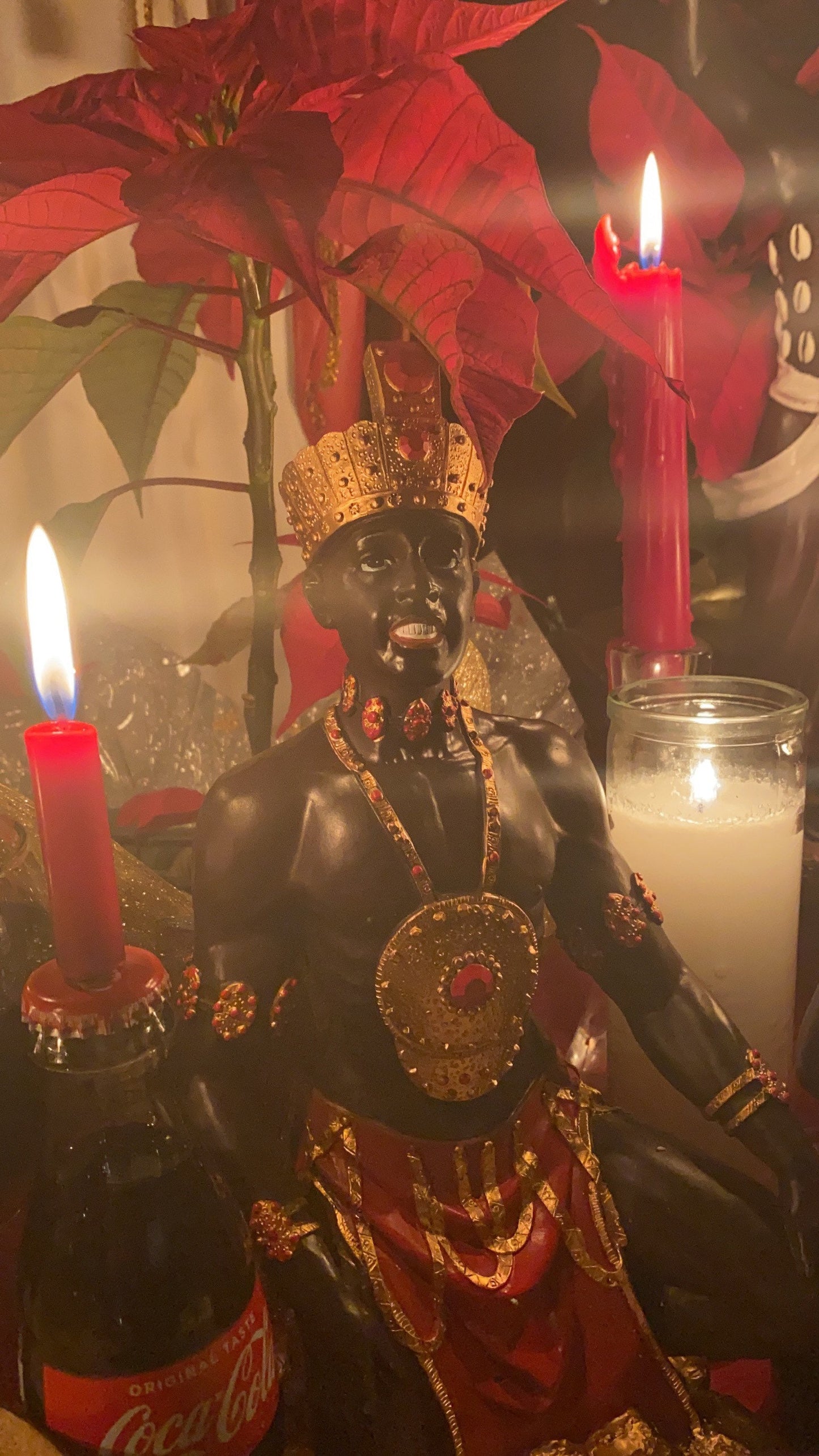 Chango Macho Protection & Abundance Hand-Carved Candle + Shango + Saint Barbara + 24K Gold + Sango + Xango