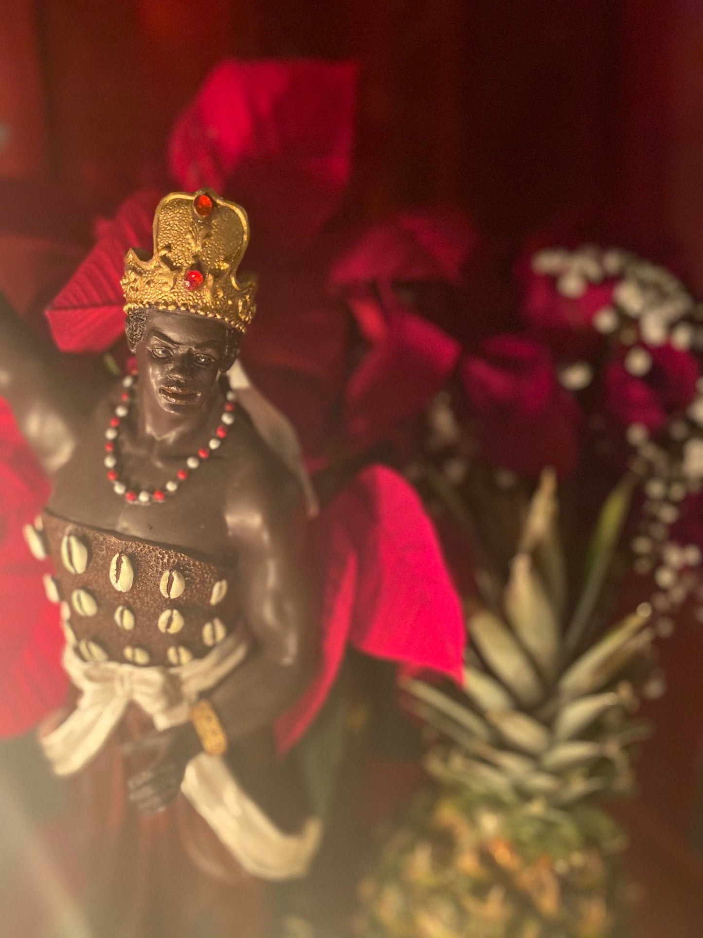 Chango Macho Protection & Abundance Hand-Carved Candle + Shango + Saint Barbara + 24K Gold + Sango + Xango