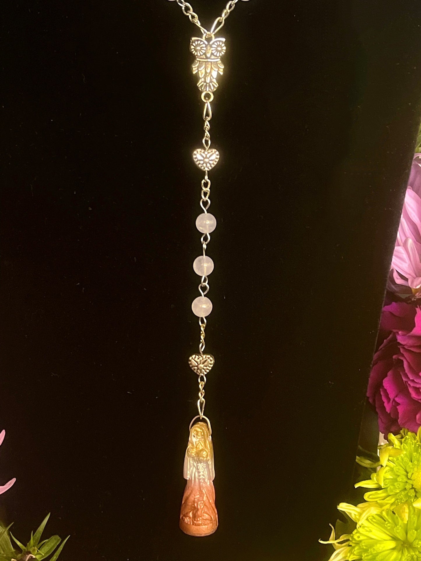 Santa Muerte Tres Metales Rosary + Blessed Dorada + Plata + Cobre + Gold + Prosperity + Sterling Silver Plated Chain + Handcrafted + Rosario