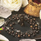 Santa Muerte Marron Rosary with Bone Beads + Brown + Necromancy + Blessed + Sterling Silver Plated Chain + Handcrafted + Rosario