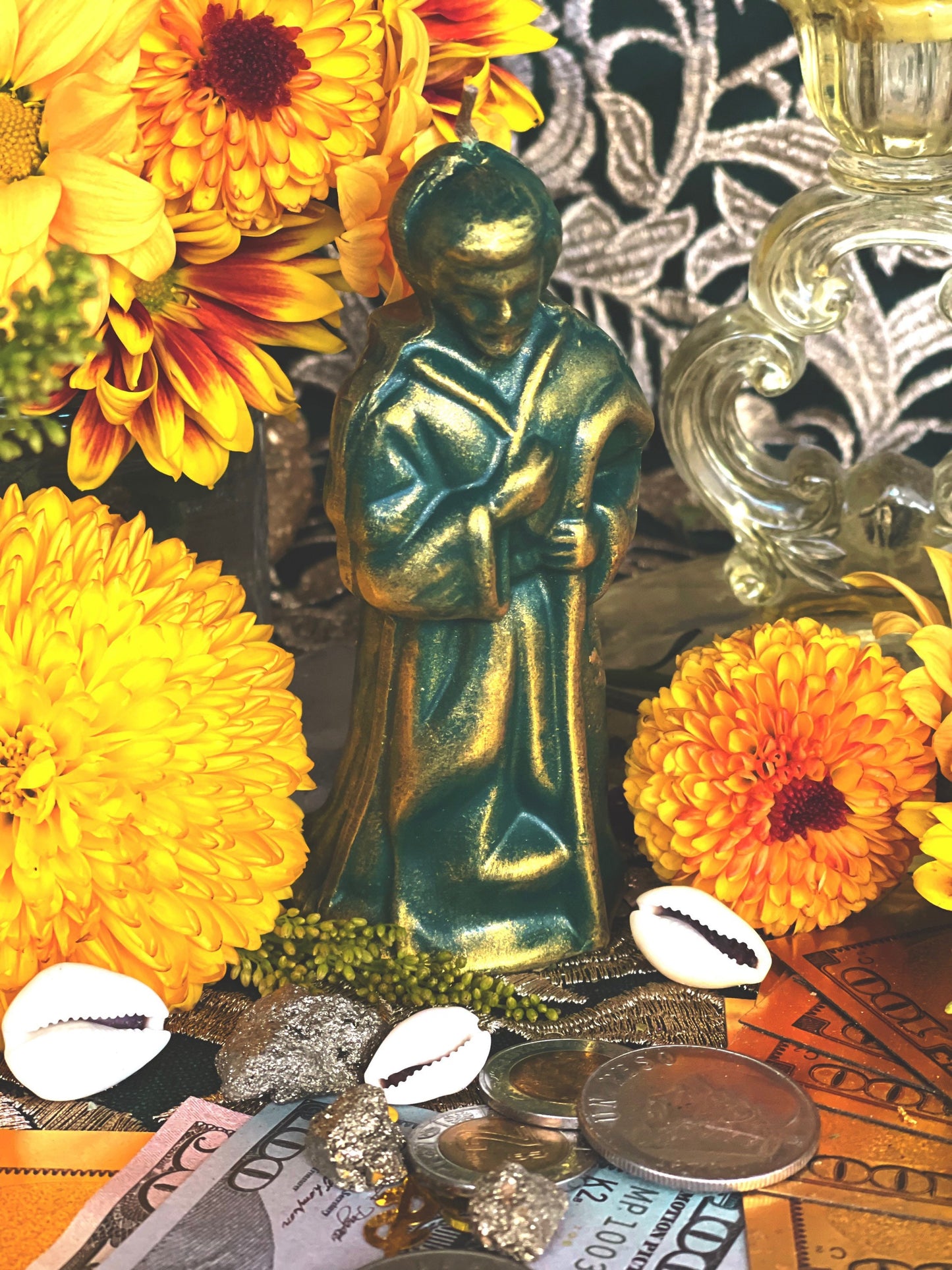 Saint Joseph Candle for Money, Selling Home, Pay Raise, Gaining Employment, & Protection + Papa Loko + Ghede