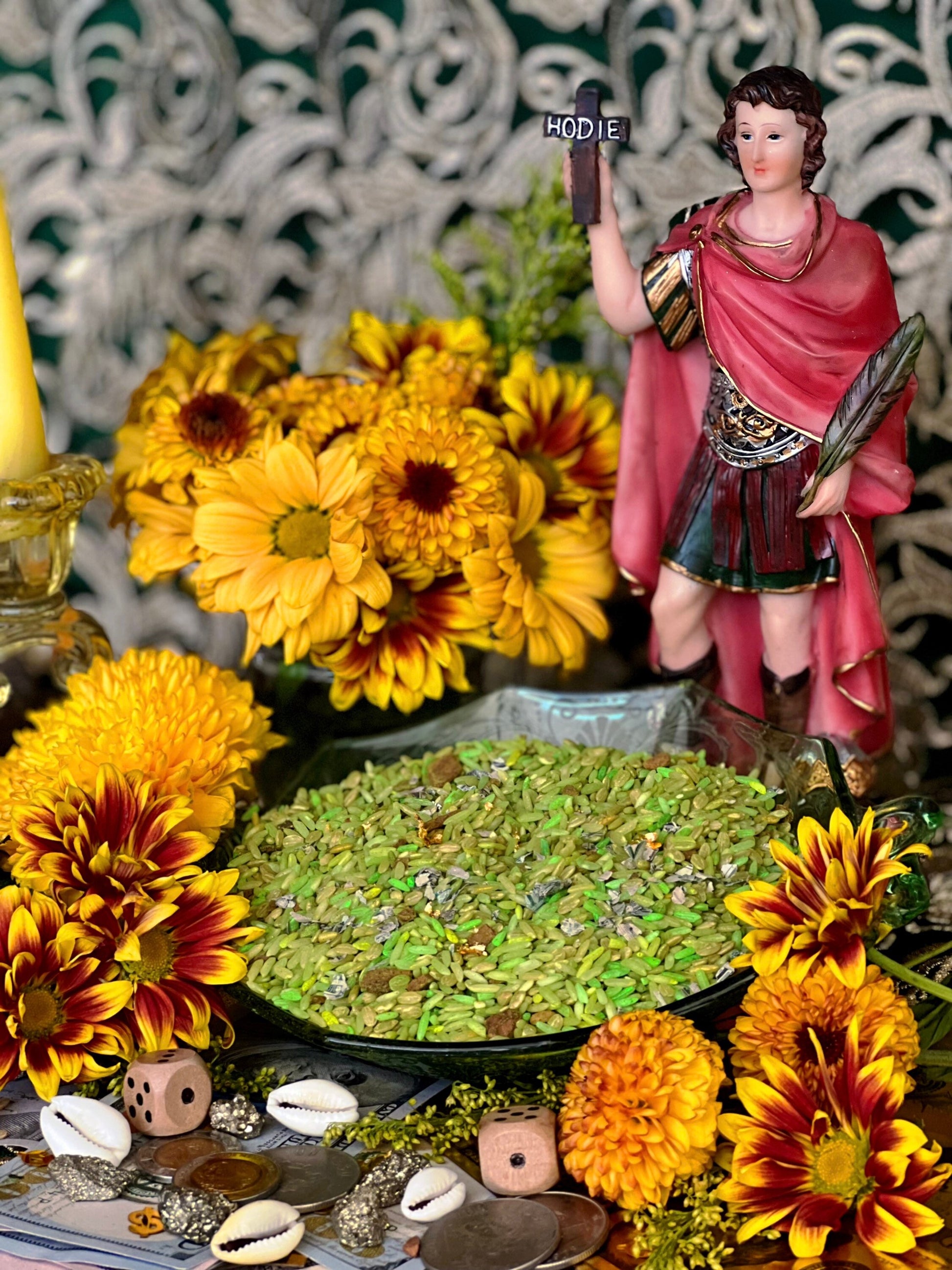 Papa Gede Limbo Money Rice + 24K Gold + Saint Expedite + San Expedito + Expeditus + Fast Luck + Money + Protection