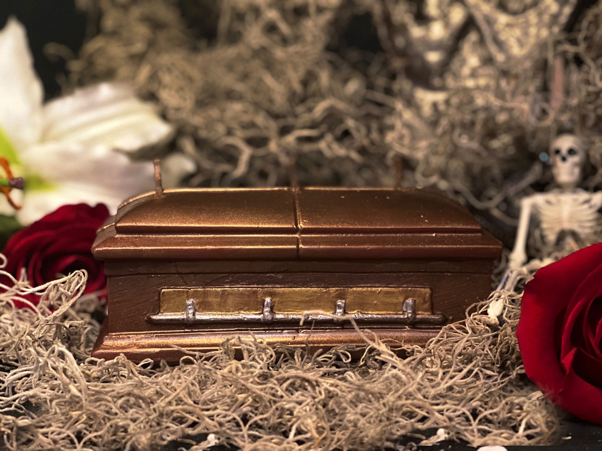 Large Coffin Candle with Three Wicks + Death to Negative Habits + Overcome Enemies + Shadow Work + Bury Sorrow + Destroy Evil + Hex Breaker