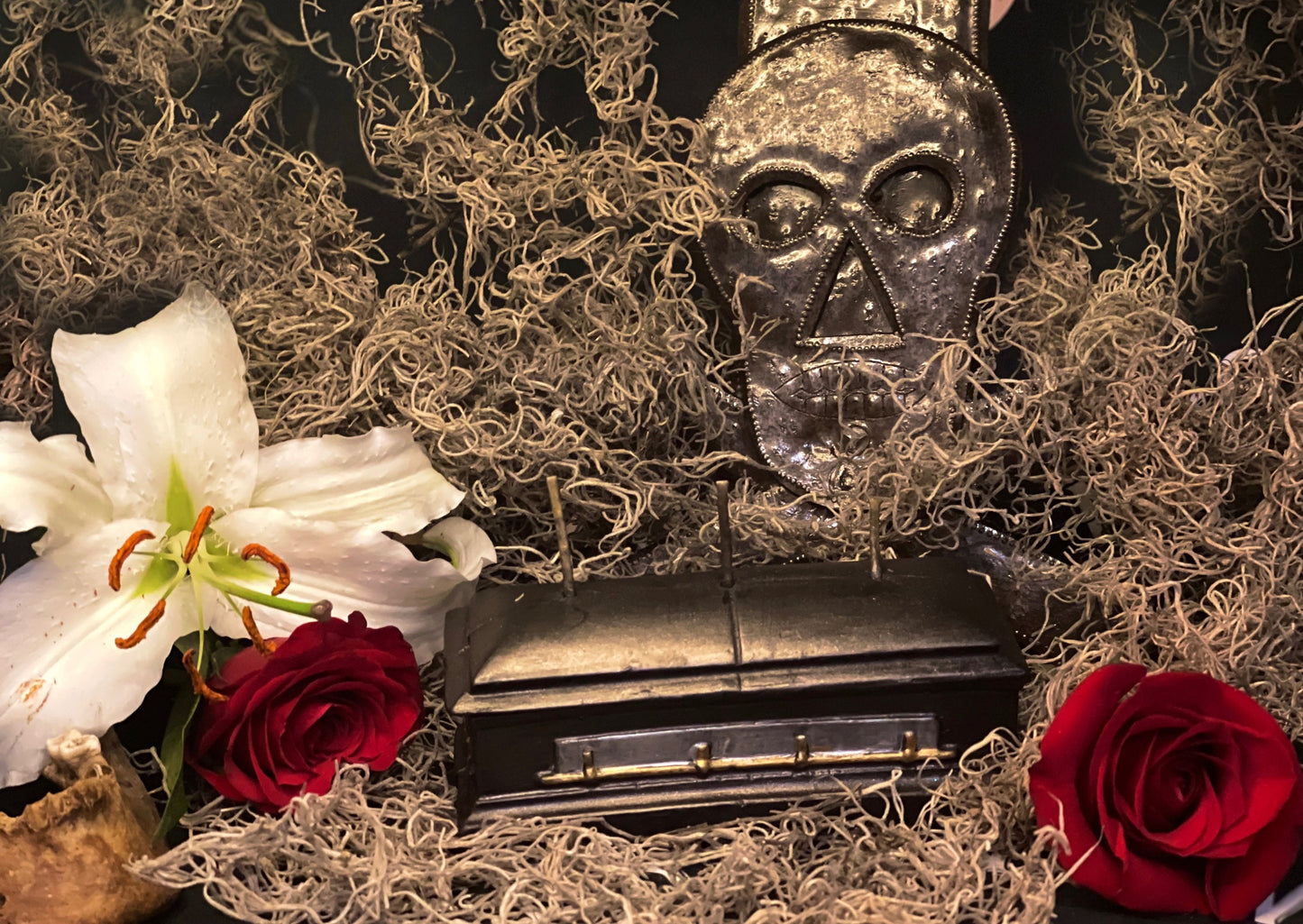 Large Coffin Candle with Three Wicks + Death to Negative Habits + Overcome Enemies + Shadow Work + Bury Sorrow + Destroy Evil + Hex Breaker