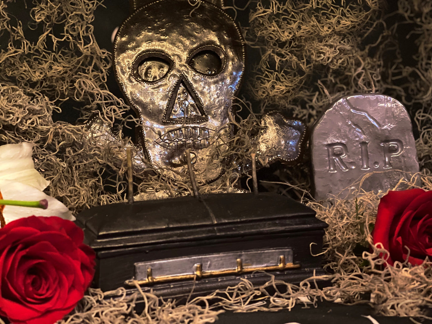 Large Coffin Candle with Three Wicks + Death to Negative Habits + Overcome Enemies + Shadow Work + Bury Sorrow + Destroy Evil + Hex Breaker