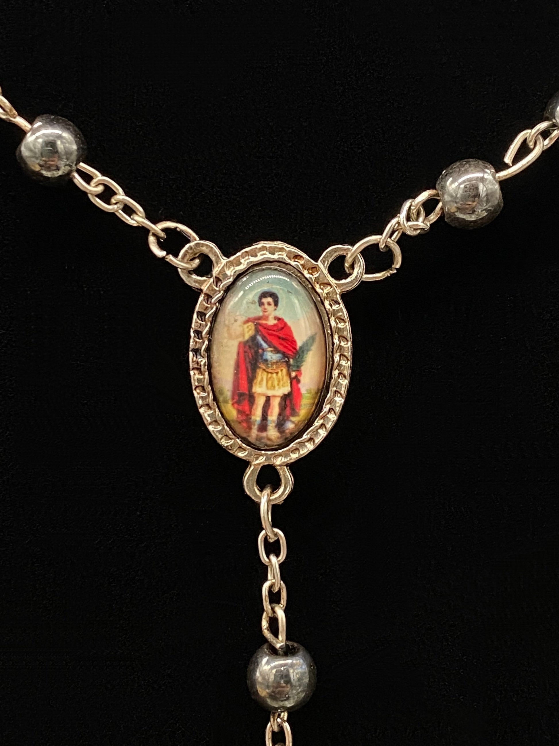Saint Expedite Blessed Rosary + Hematite + San Expedito + Expeditus + Fast Luck + Money + Quick Results + Rosario