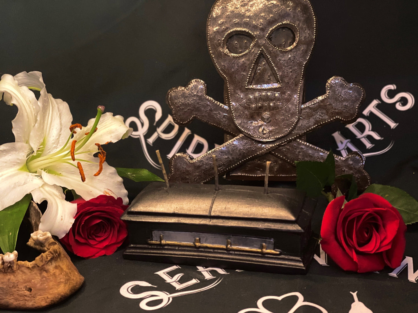 Large Coffin Candle with Three Wicks + Death to Negative Habits + Overcome Enemies + Shadow Work + Bury Sorrow + Destroy Evil + Hex Breaker