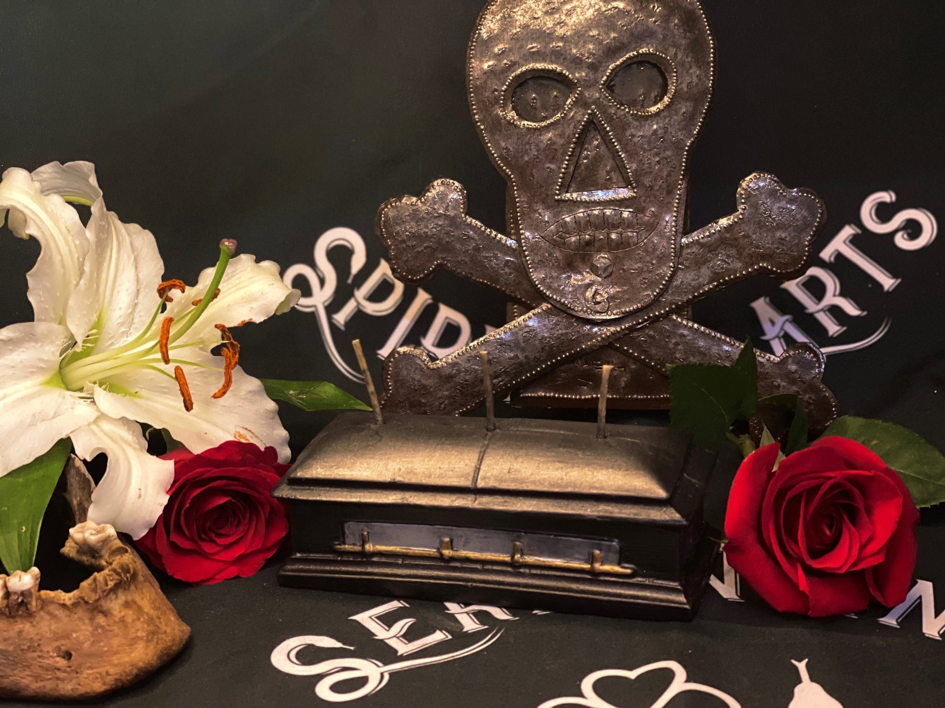 Large Coffin Candle with Three Wicks + Death to Negative Habits + Overcome Enemies + Shadow Work + Bury Sorrow + Destroy Evil + Hex Breaker