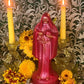 Santa Muerte Roja Candle + Blessed + 24K Gold