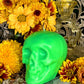 Neon Skull Candle + Influence Thoughts + Mental Health + Glows under Blacklight