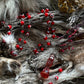 Santa Muerte Roja Evil Eye Rosary + Love + Passion + Domination + Money + Sterling Silver Plated Chain + Handcrafted + Rosario