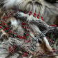 Santa Muerte Roja Evil Eye Rosary + Love + Passion + Domination + Money + Sterling Silver Plated Chain + Handcrafted + Rosario