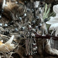 Santa Muerte Blanca Evil Eye Rosary + Blessed + Sterling Silver Plated Chain + Handcrafted + Rosario