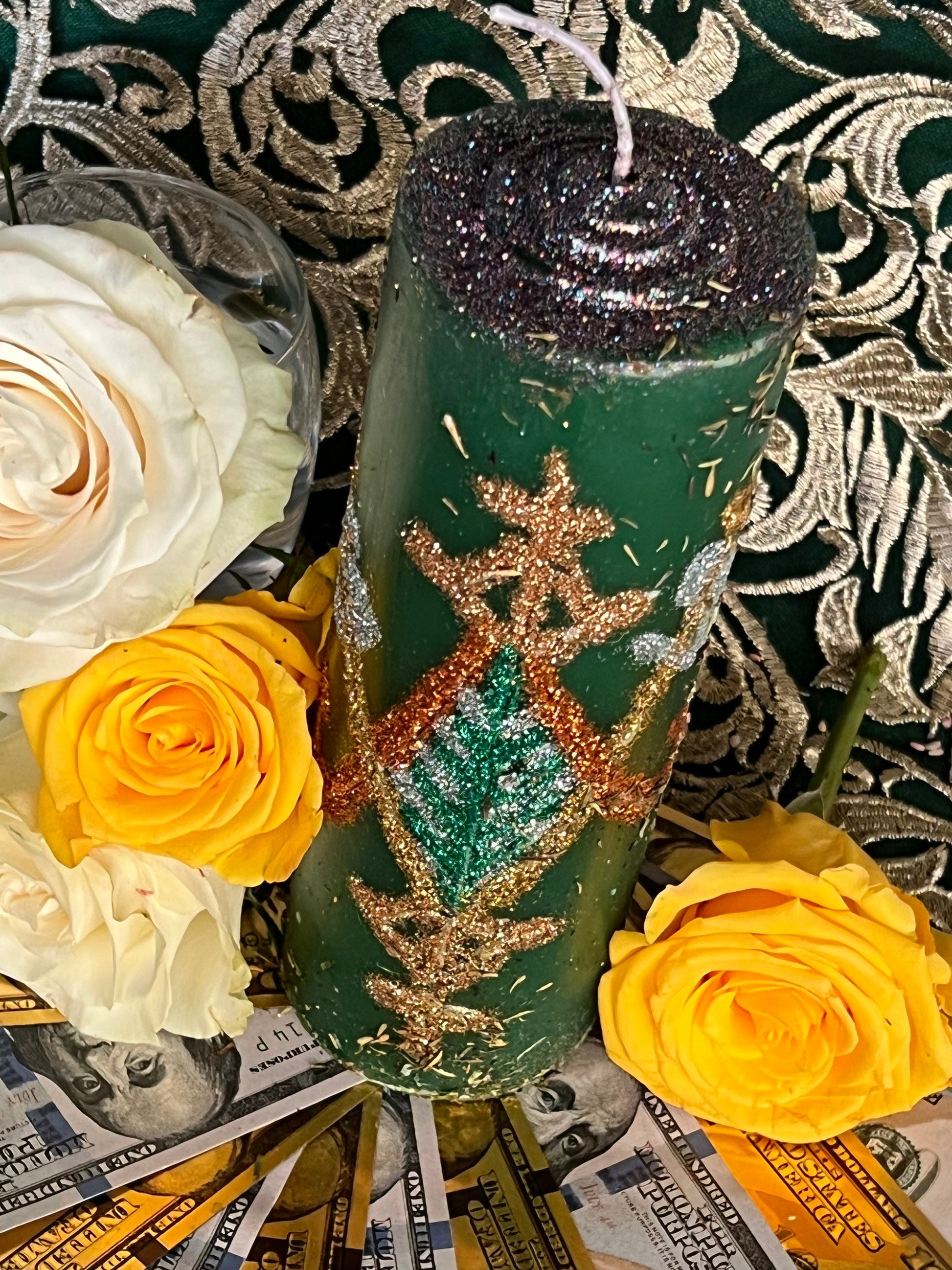 Ayizan Prosperity Hand-Carved Candle + Money + Better Business + More Customers + Llame Cliente + Fixed + Aizan