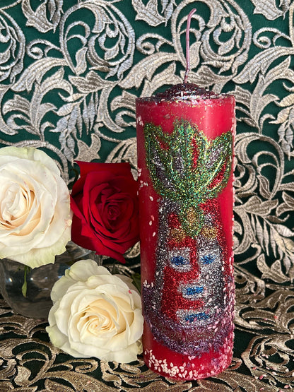 Elegua Hand-Carved Candle + Abre Camino + Open Roads + Fixed + Santeria + Regla de Ocha