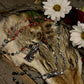 Santa Muerte Evil Eye Rosary + Traditional Colors + 3 Robes + Blessed + Handcrafted + Sterling Silver Plated Chain + Rosario + Tricolor