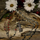 Santa Muerte Evil Eye Rosary + Traditional Colors + 3 Robes + Blessed + Handcrafted + Sterling Silver Plated Chain + Rosario + Tricolor